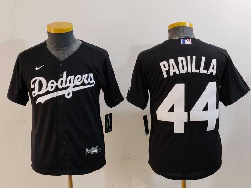 Youth Los Angeles Dodgers #44 Vicente Padilla Black Cool Base Stitched Jersey->mlb youth jerseys->MLB Jersey